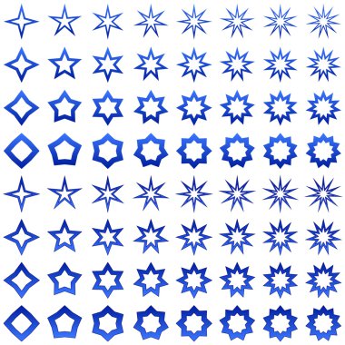 Mavi yıldız şekli koleksiyonu
