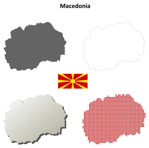 Macedonia esquema mapa conjunto — Archivo Imágenes Vectoriales