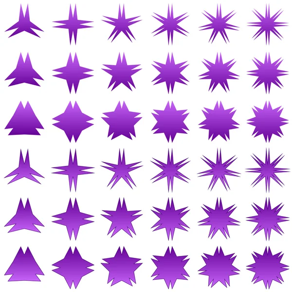 Paarse stervorm collectie — Stockvector