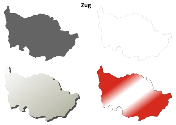 Zug boş detaylı anahat harita seti — Stok Vektör
