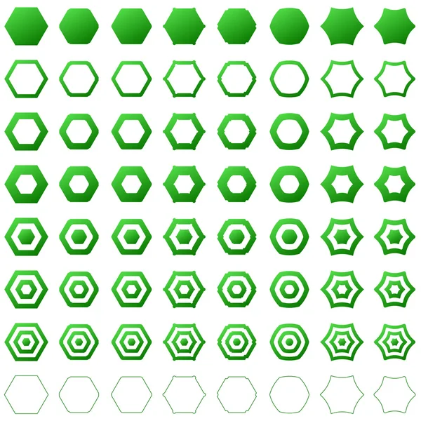 Hexagon set — Stock Vector