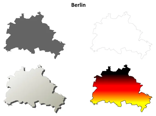 Berlín osnovy mapu sada — Stockový vektor