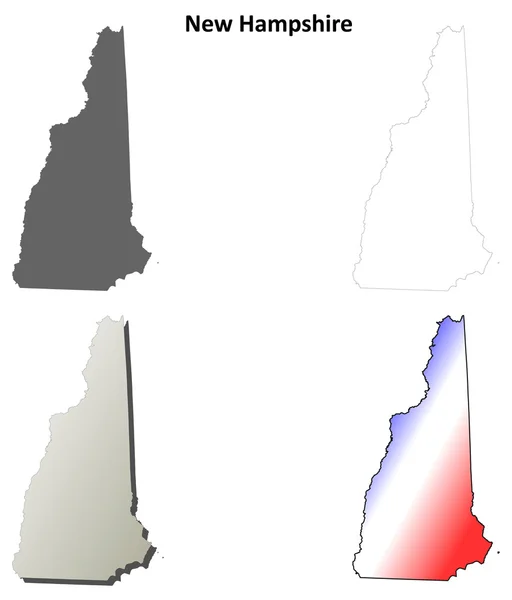 New hampshire osnovy mapu sada — Stockový vektor