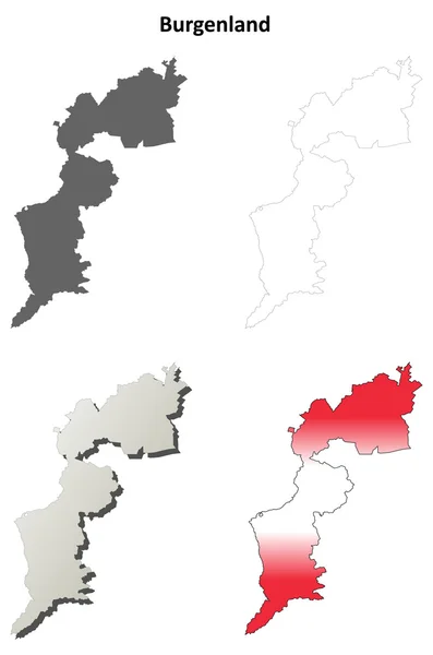 Burgenland overzicht kaart set — Stockvector