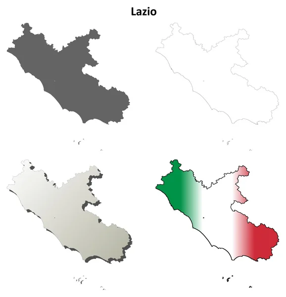 Lazio outline map set — Stock Vector