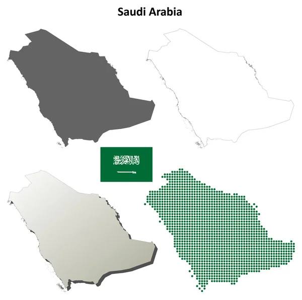 Saudiarabien skissera karta som — Stock vektor