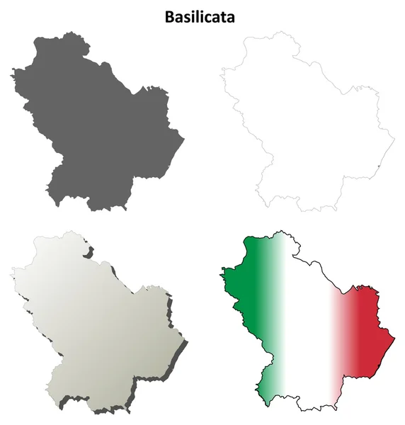 Basilicata outline map set — Stock Vector