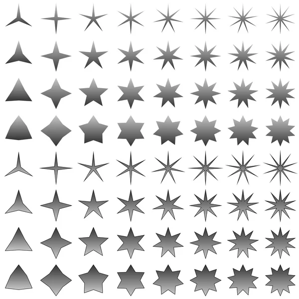 灰色の星の図形コレクション — ストックベクタ