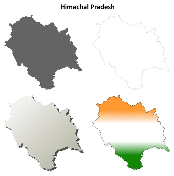 Himachal outline map set — Stock Vector