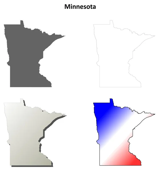 Minnesota schema mappa impostata — Vettoriale Stock