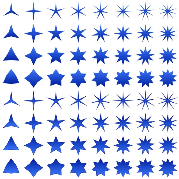 Blue star set — Stock Vector