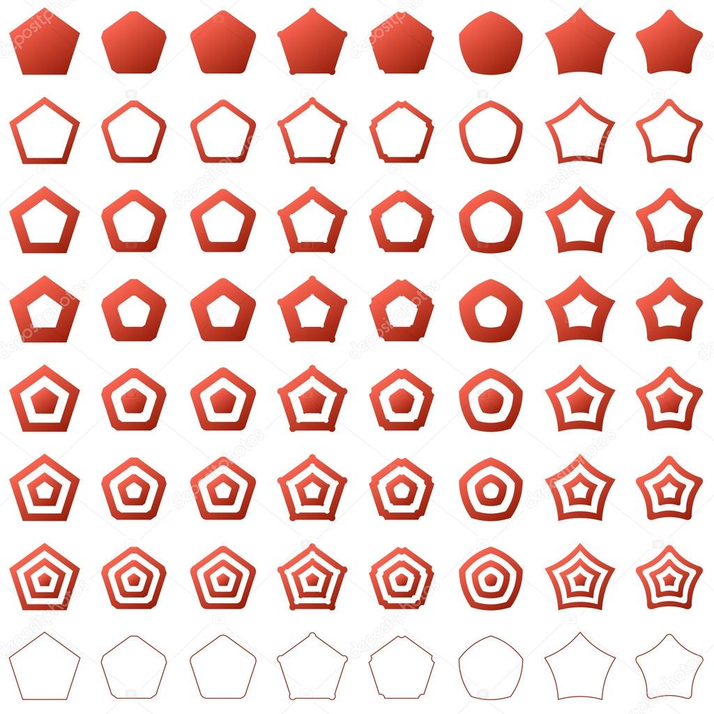 Pentagon set - vector version