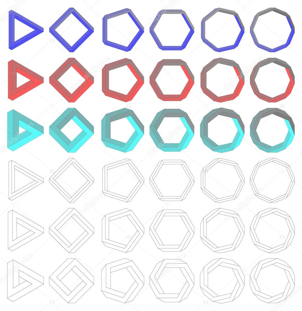 Collection of impossible Penrose polygons