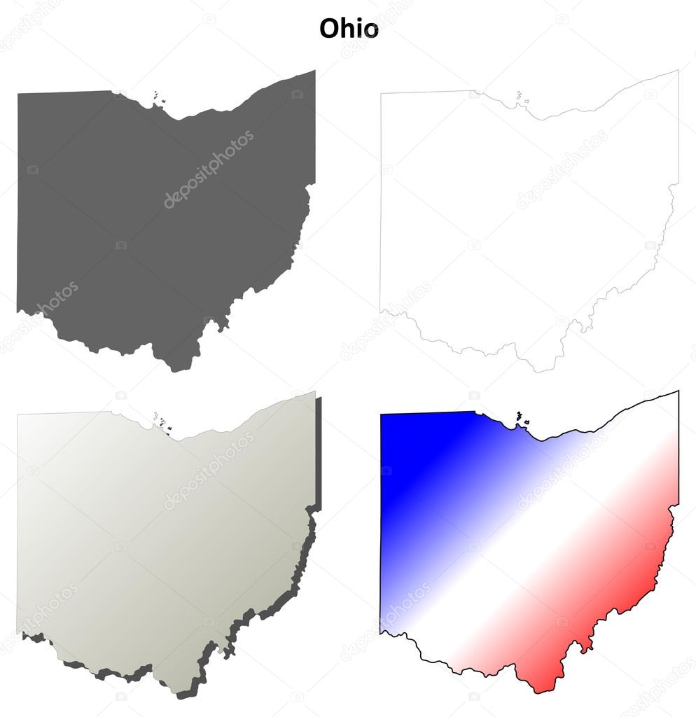 Ohio outline map set