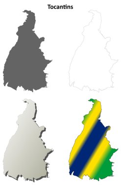 Tocantins boş anahat harita seti