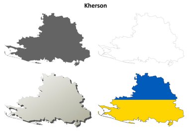 Kherson boş anahat harita seti