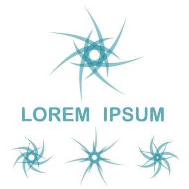 Mavi yuvarlak logo tasarım kümesi