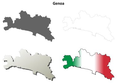 Cenova boş detaylı anahat harita seti