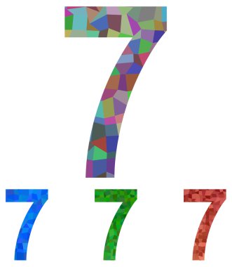 Mozaik yazı tipi tasarım kümesi - sayı 7