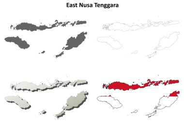 Doğu Nusa Tenggara boş ana hat haritası seti