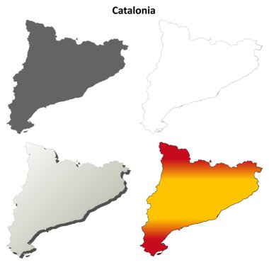 Catalonia boş detaylı anahat harita seti