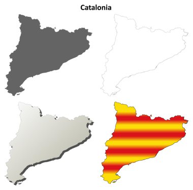 Catalonia boş detaylı anahat harita seti