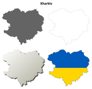 Kharkiv boş anahat harita seti