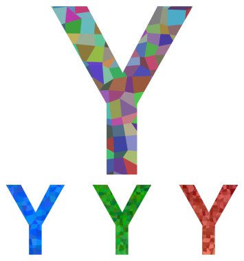Mozaik yazı tipi tasarım - Y harfi