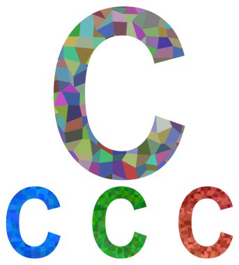 Mozaik yazı tipi tasarım - C harfi