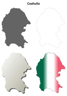 Coahuila boş anahat harita seti
