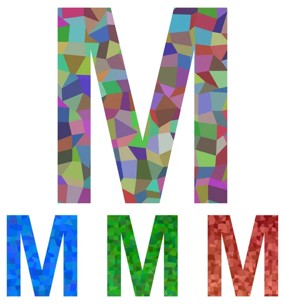 Progettazione di carattere mosaico - lettera M — Vettoriale Stock