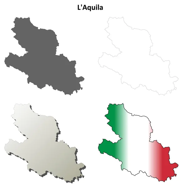 Set di mappe dettagliate in bianco L'Aquila — Vettoriale Stock