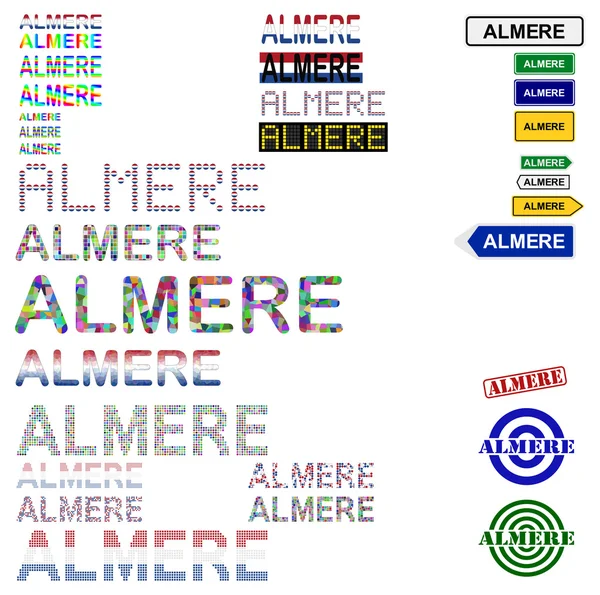 Conjunto de design de texto Almere — Vetor de Stock
