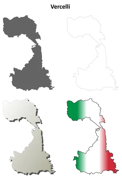ヴェルチェッリ概要地図セット — ストックベクタ