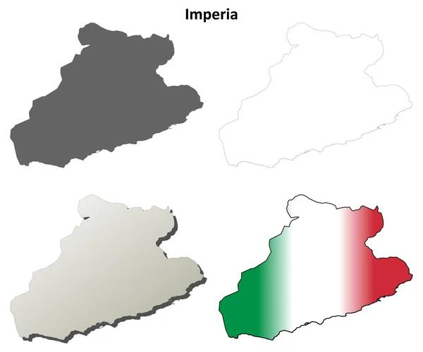 Imposta mappa dettagliata in bianco Imperia — Vettoriale Stock