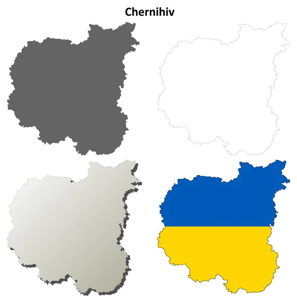 Chernihiv blank outline map set — Stock Vector