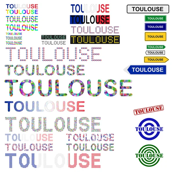 Toulouse metin tasarım kümesi — Stok Vektör