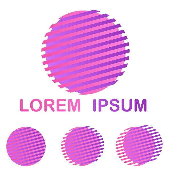 Rosa y púrpura rayas círculo empresa símbolo diseño conjunto — Archivo Imágenes Vectoriales