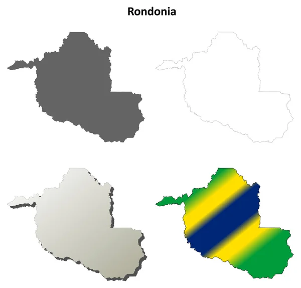 Rondônia prázdné osnovy mapa sada — Stockový vektor