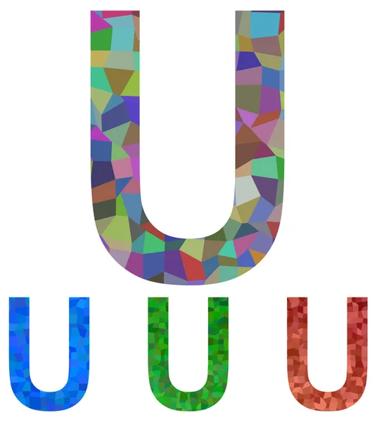 Mozaïek lettertype ontwerp - letter U — Stockvector