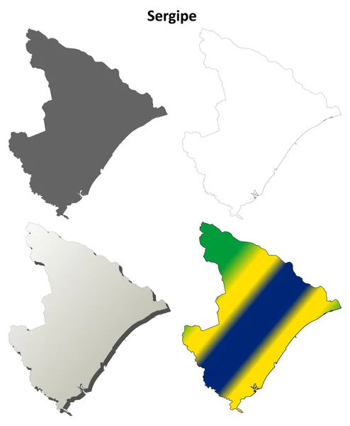 Sergipe prázdné osnovy mapa sada — Stockový vektor