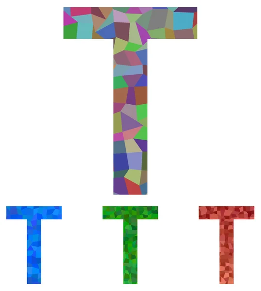 Progettazione di carattere mosaico - lettera T — Vettoriale Stock