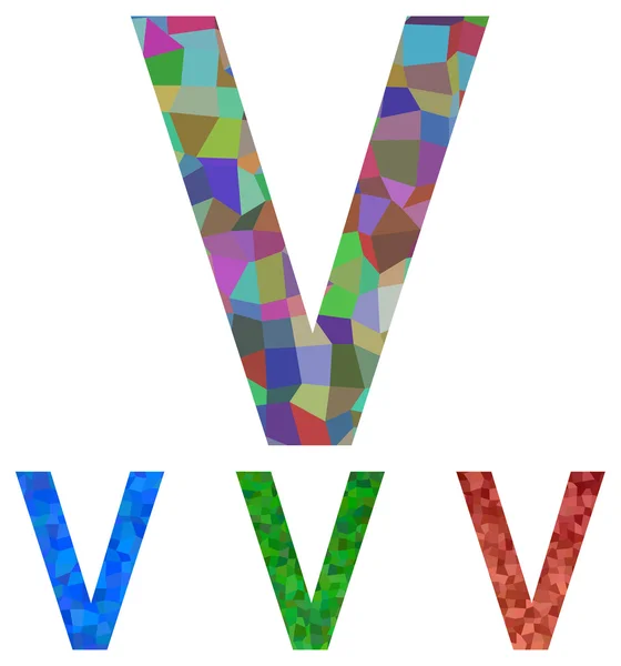 Mosaic font design - letter V — Stock Vector