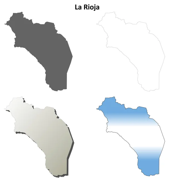 Conjunto de mapas en blanco La Rioja — Vector de stock