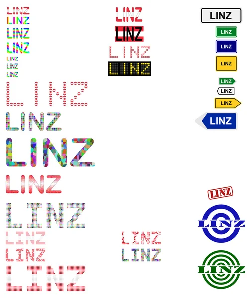 Conjunto de design de texto Linz — Vetor de Stock