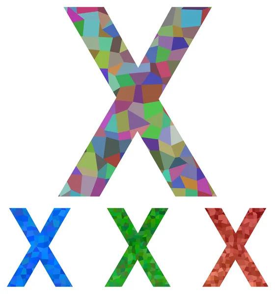 Mosaico projeto da fonte - letra X — Vetor de Stock