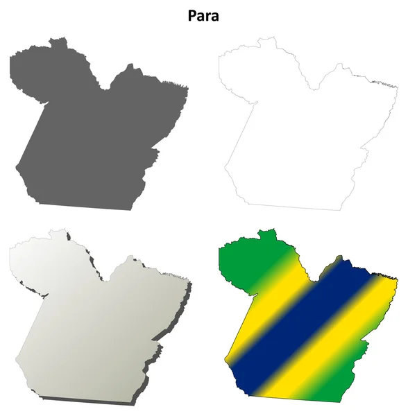 Para blanc contour carte ensemble — Image vectorielle