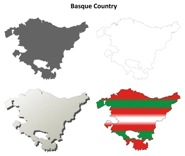 Basque Country blank detailed outline map set — Stock Vector
