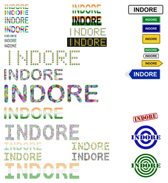 Indore text design set — Stock Vector