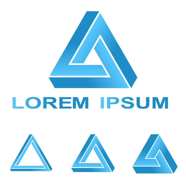 Blå Penrose triangle teknik företaget symbol designuppsättning — Stock vektor